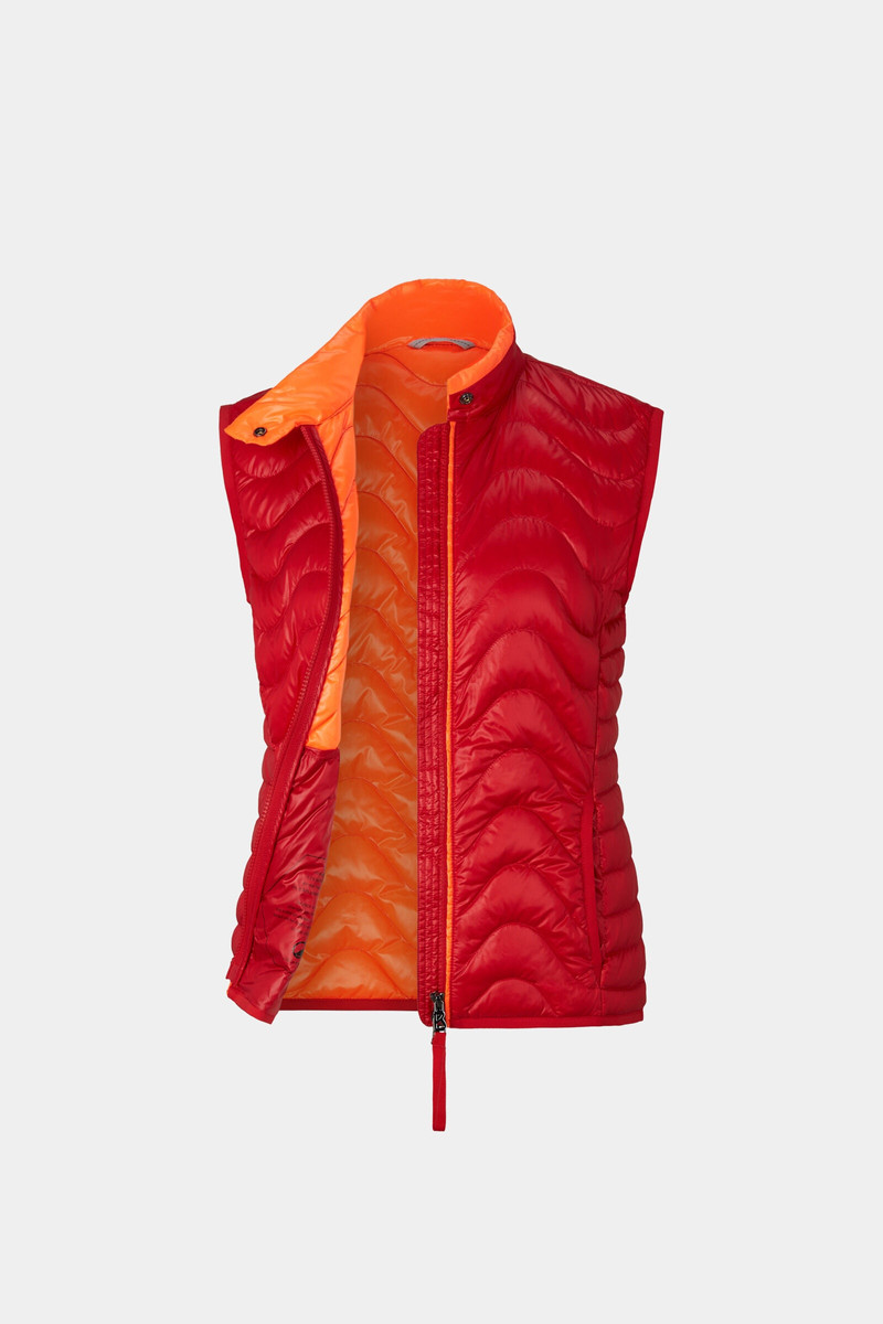 Kleo lightweight down vest in Red/Orange 6