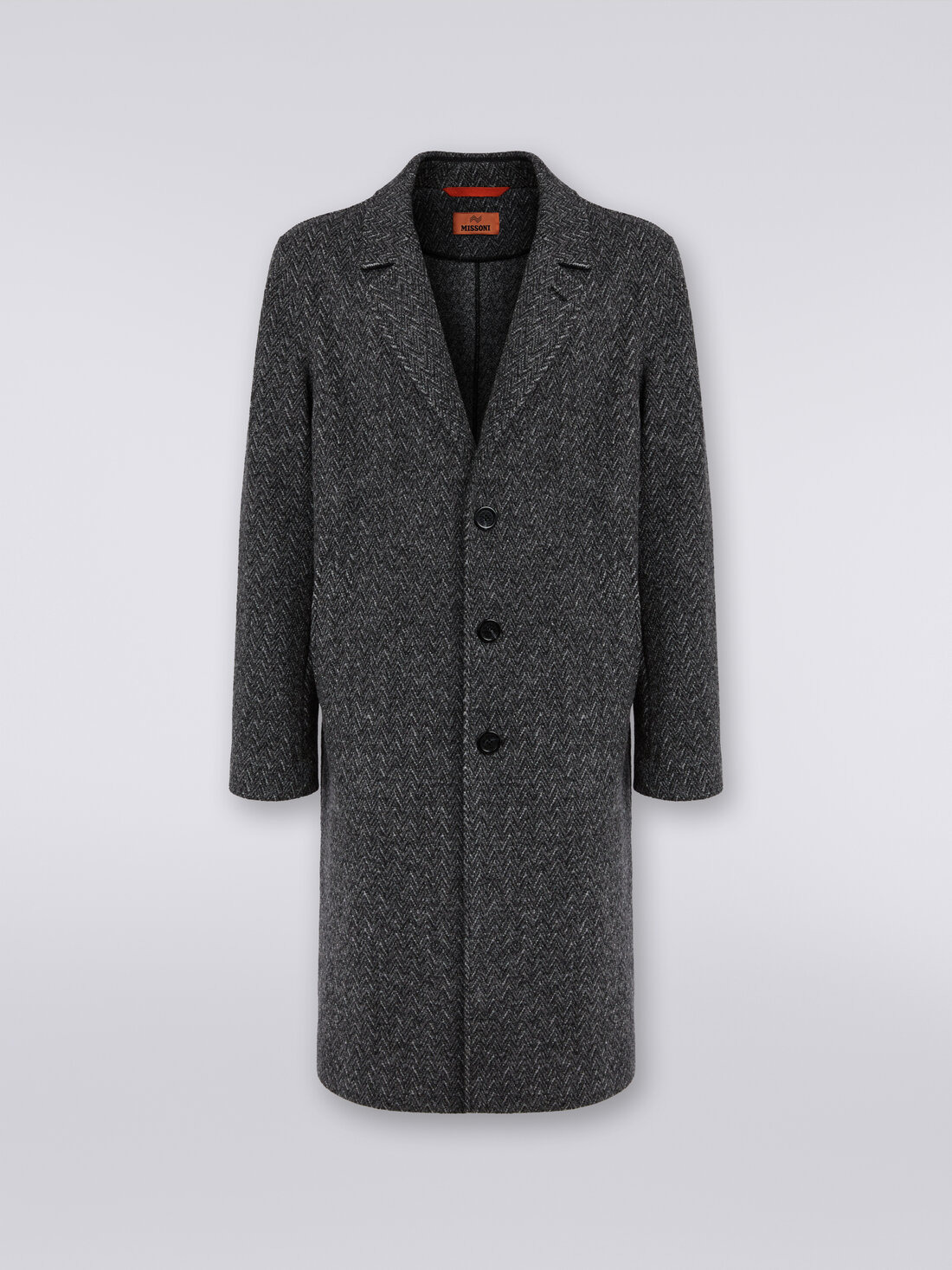 Boiled wool herringbone coat - 1