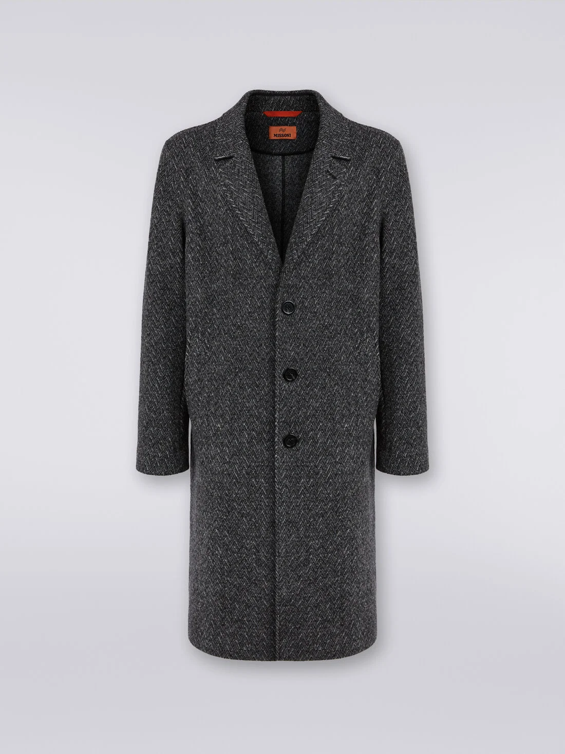 Boiled wool herringbone coat - 1