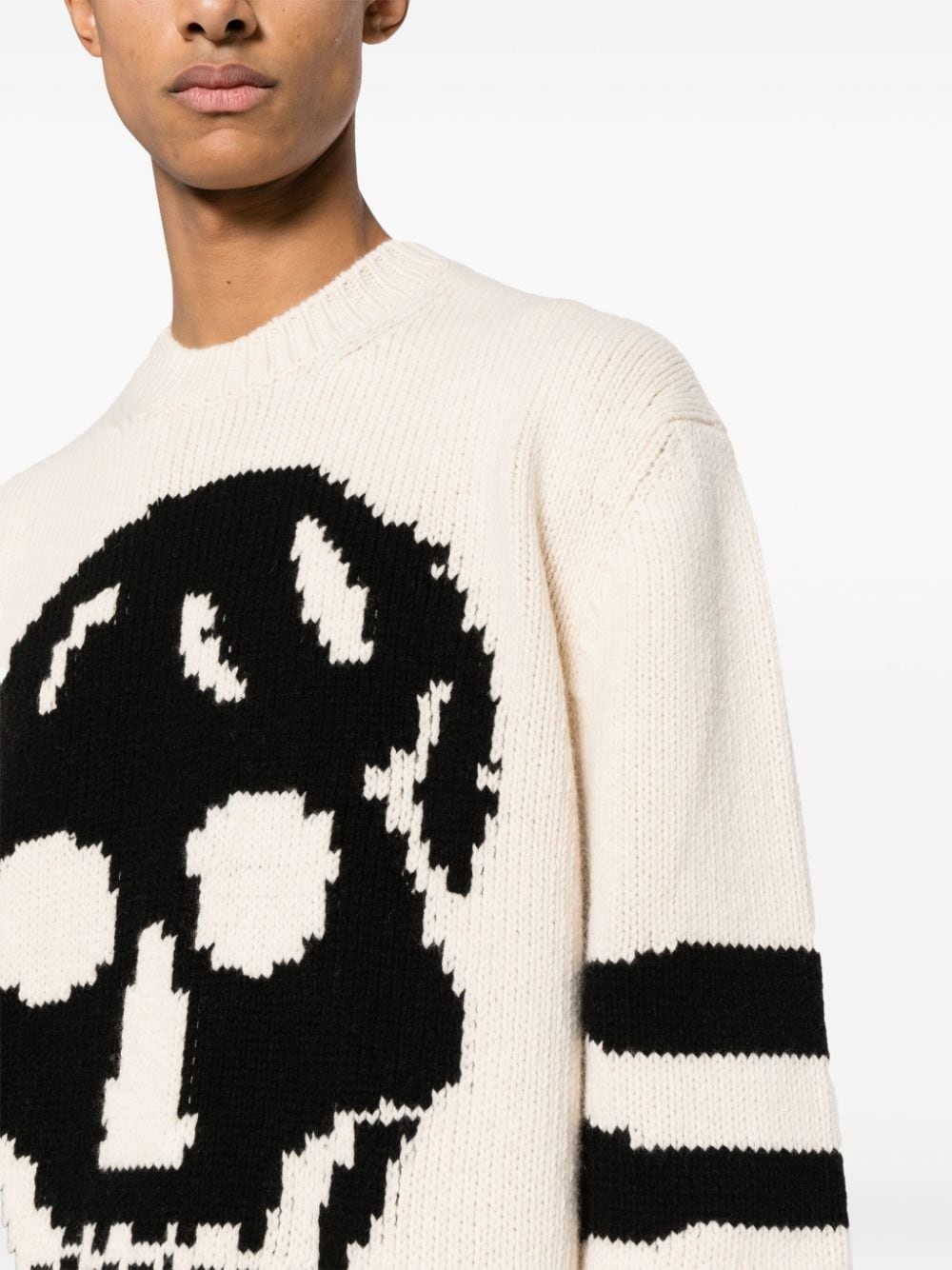 skull-intarsia stripe-detail jumper - 5