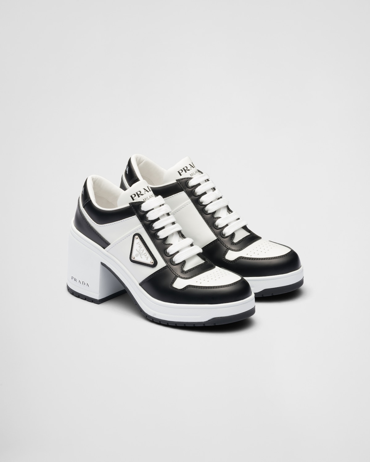 Downtown high-heeled leather sneakers - 2