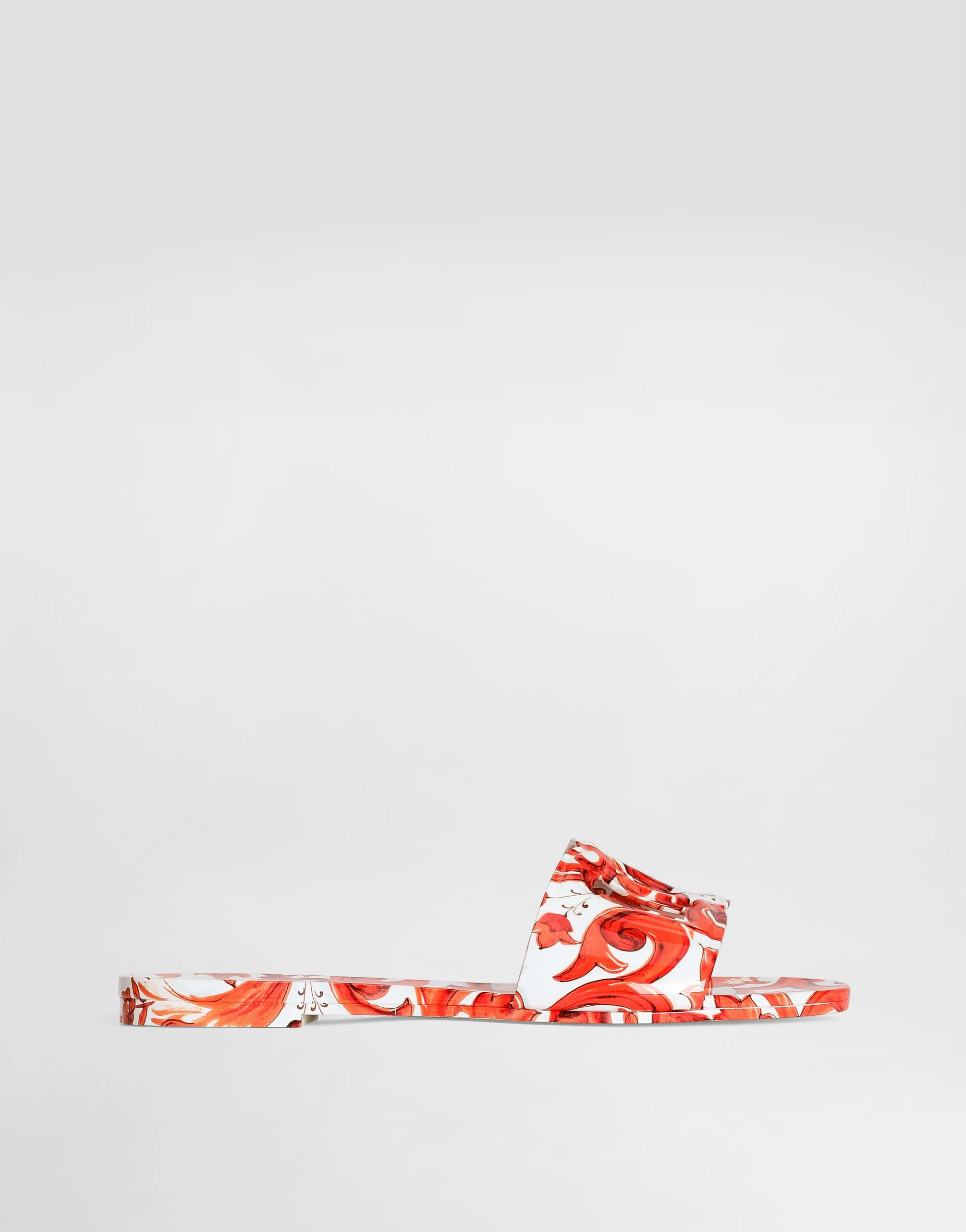 Majolica-print rubber beachwear slides - 1