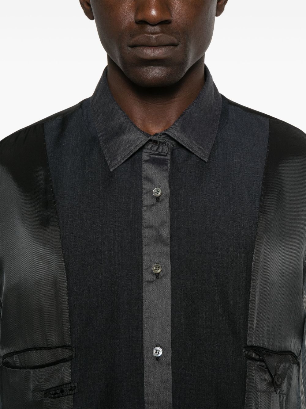 contrast-sleeves jacket - 5