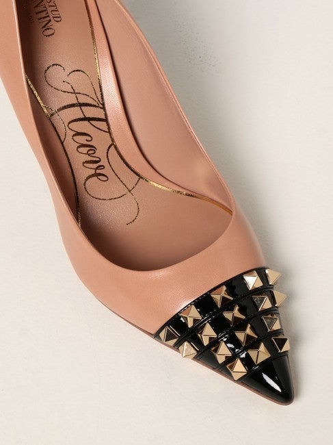 VALENTINO Blush Pink Rockstud Alcove Pumps - 4