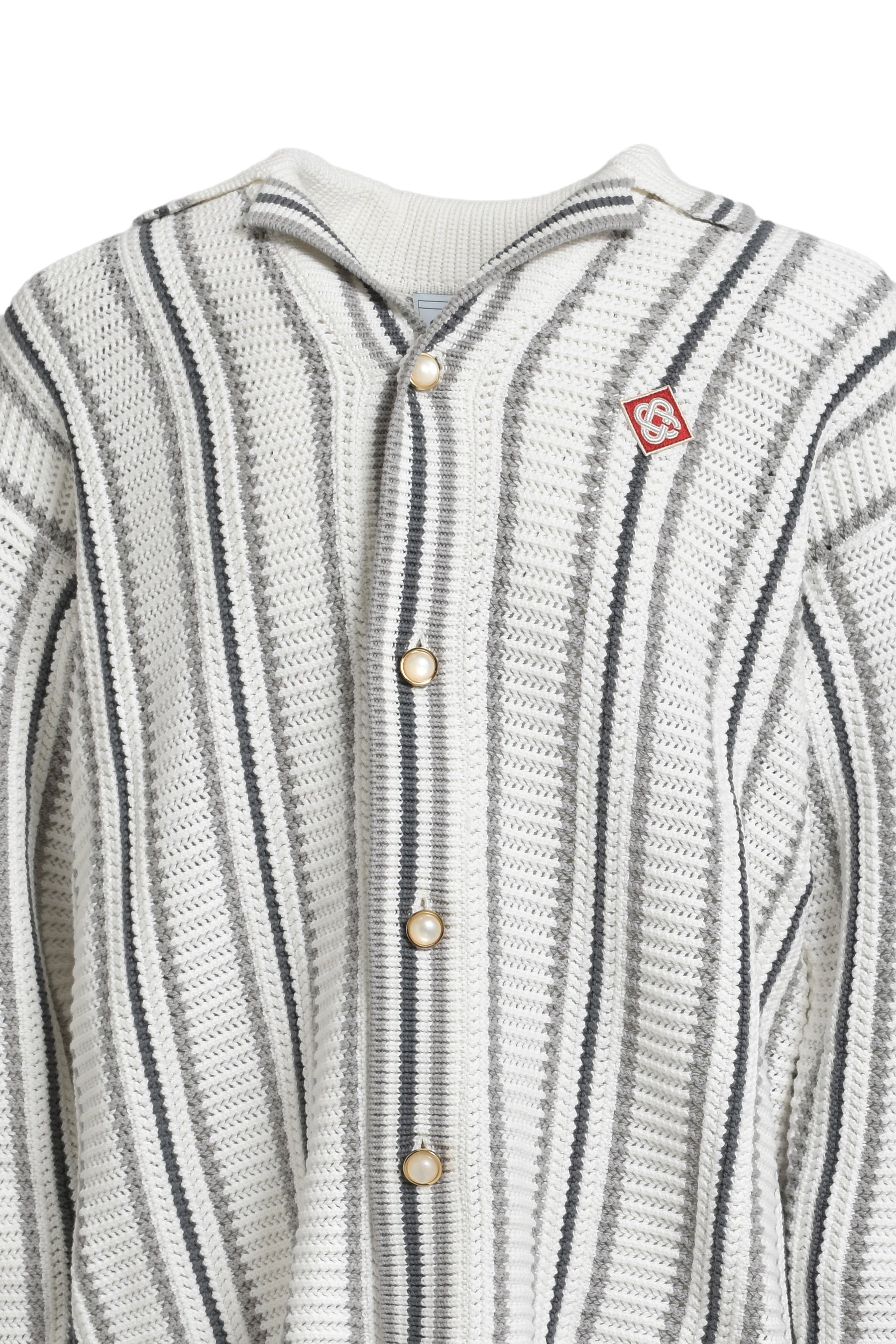 CASABLANCA CROCHET TEXTURED SHIRT / GREY / WHITE