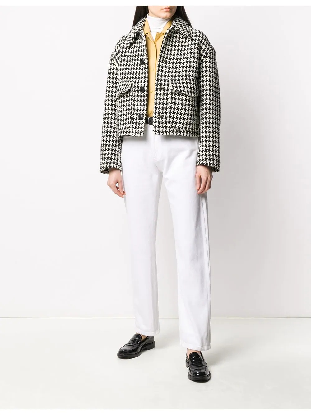 houndstooth boxy fit jacket  - 2