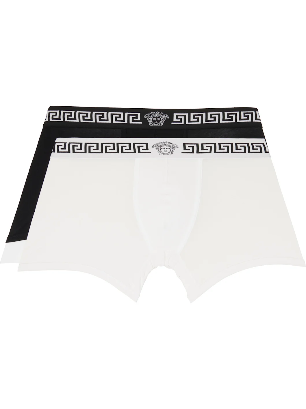 Two-Pack White & Black Jersey Boxer Briefs - 1