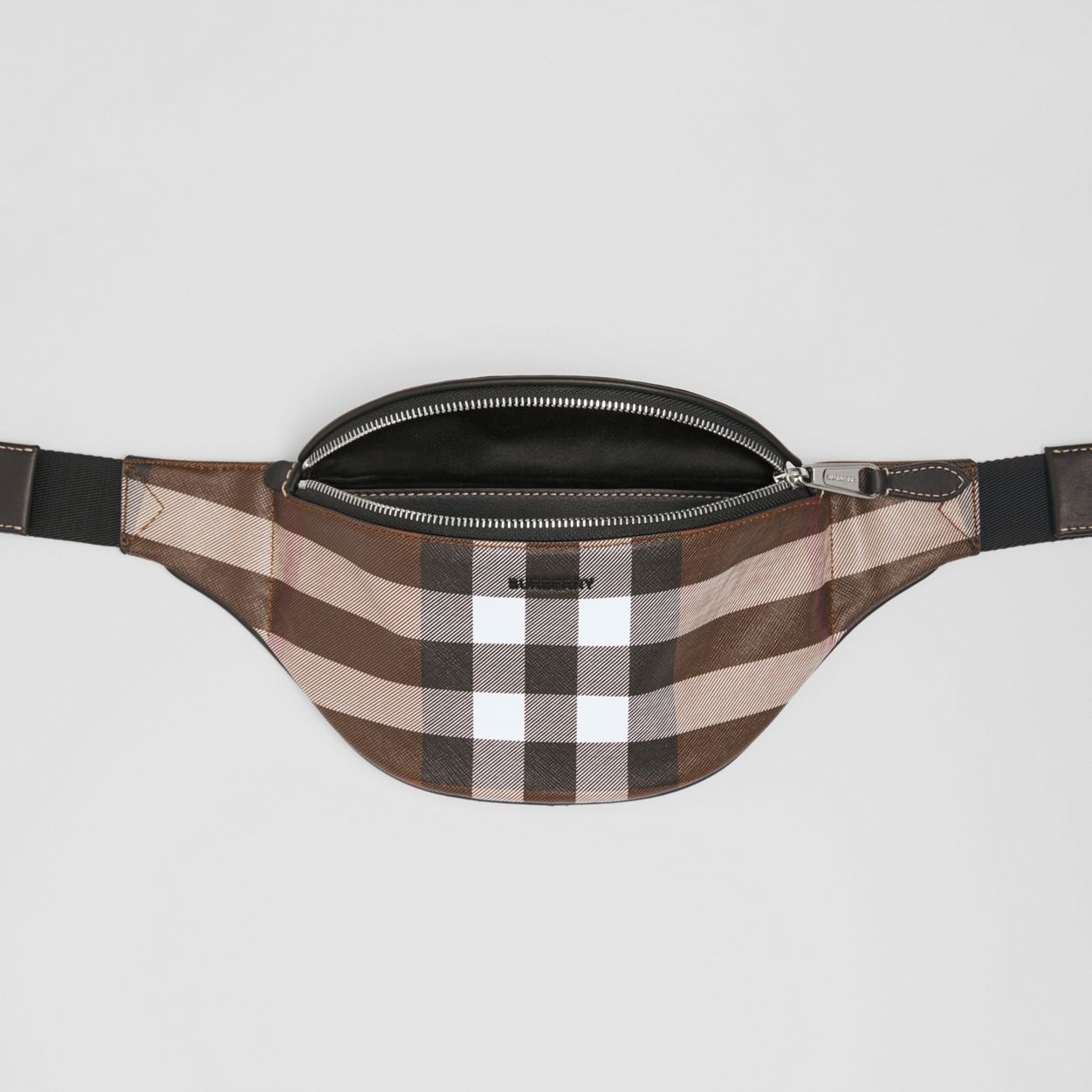 Mini Check and Leather Bum Bag - 6