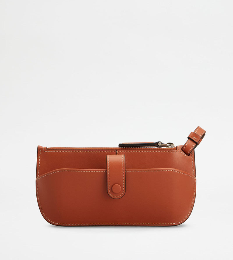 SUNGLASSES CASE IN LEATHER - ORANGE 1