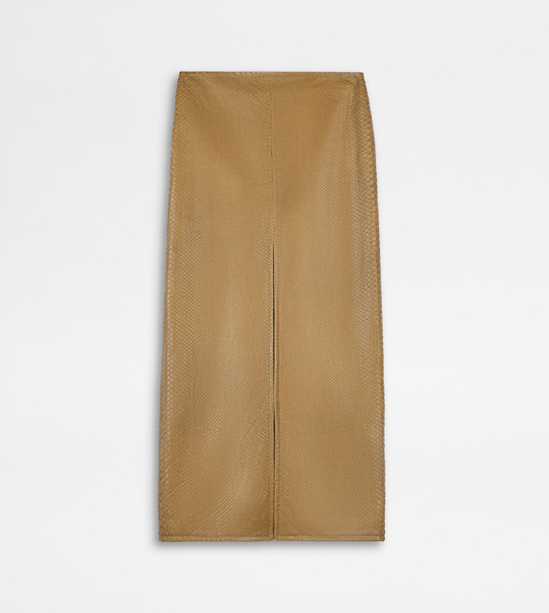 MIDI SKIRT IN PYTHON - BEIGE 1