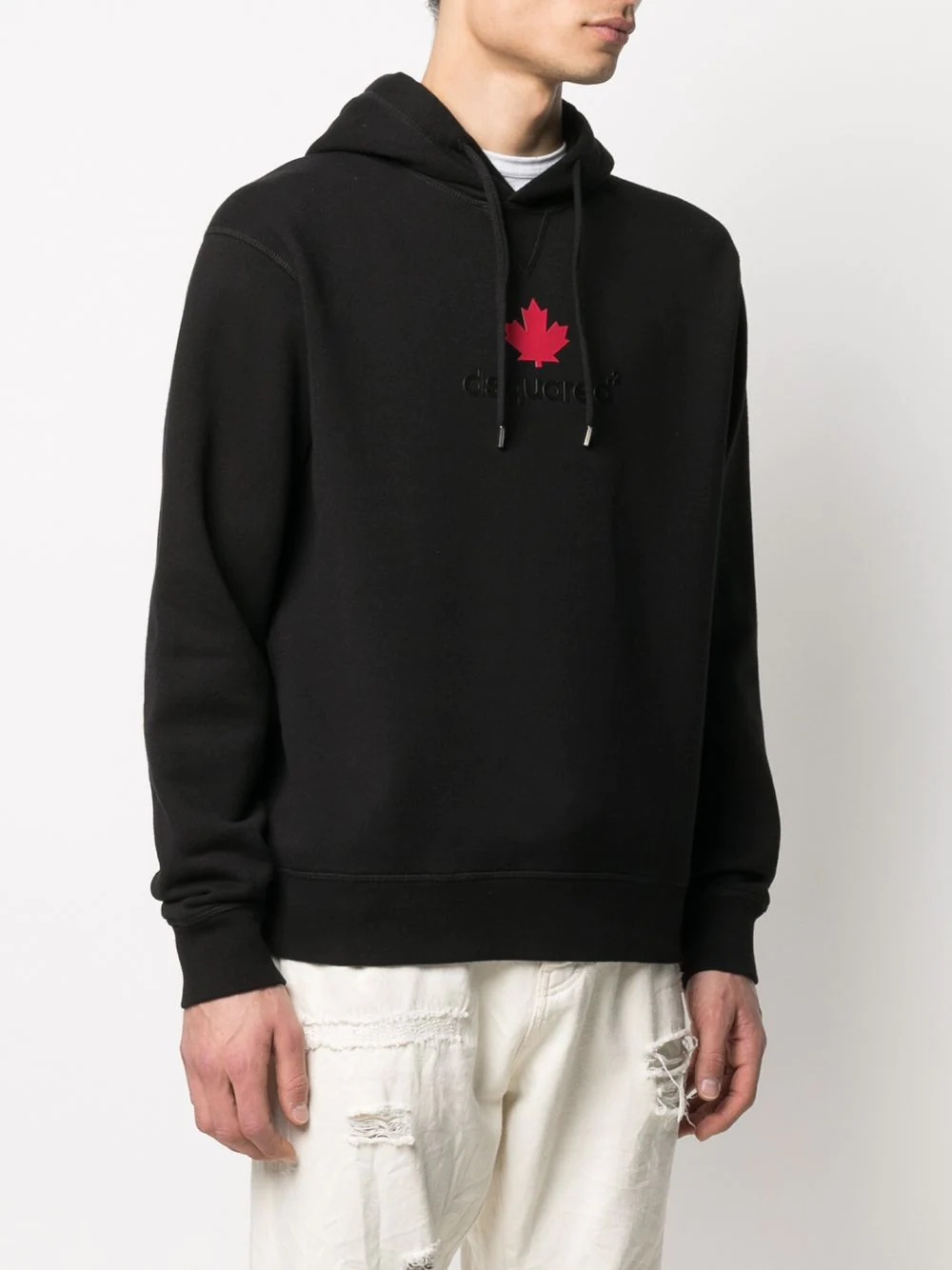 maple leaf-print hoodie - 3