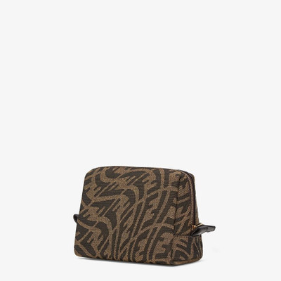 FENDI Brown fabric toiletry case outlook