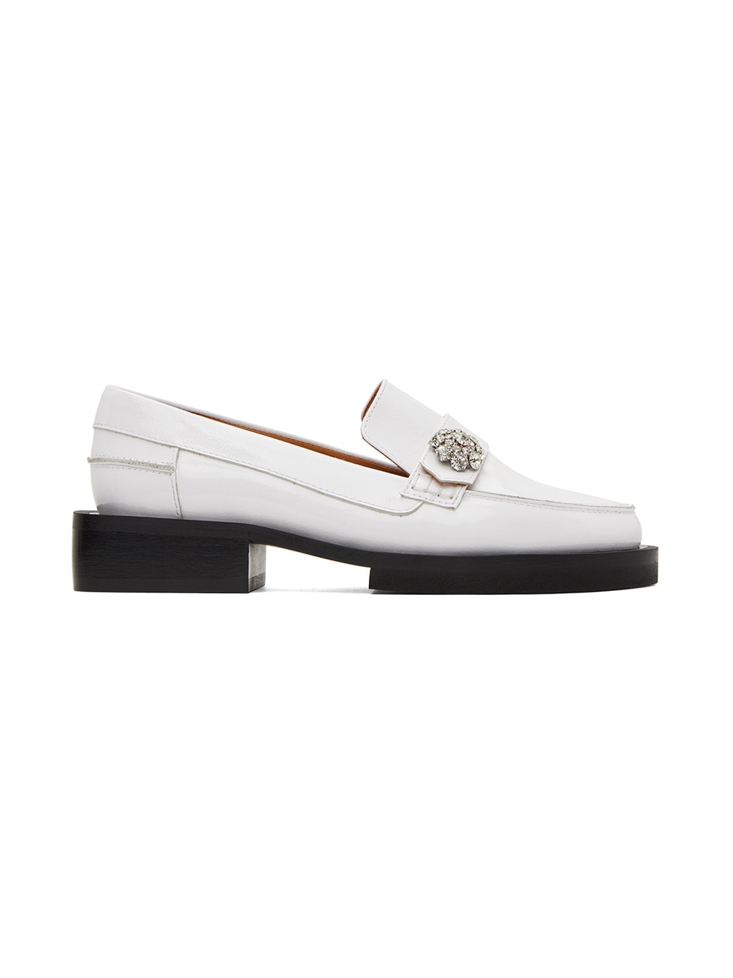 White Jewel Loafers - 1