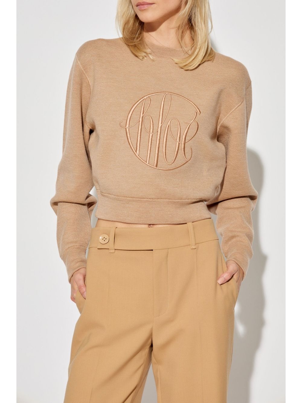 embroidered-logo wool jumper - 3
