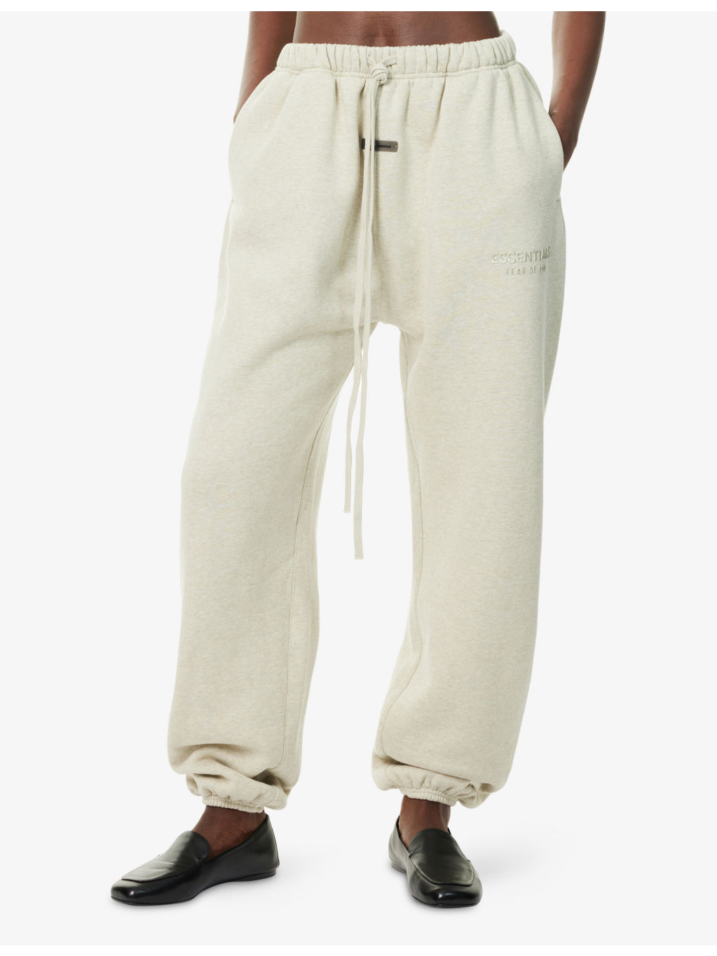 Embossed-Branding Wide-Leg Cotton-Blend Jogging Bottoms - 3