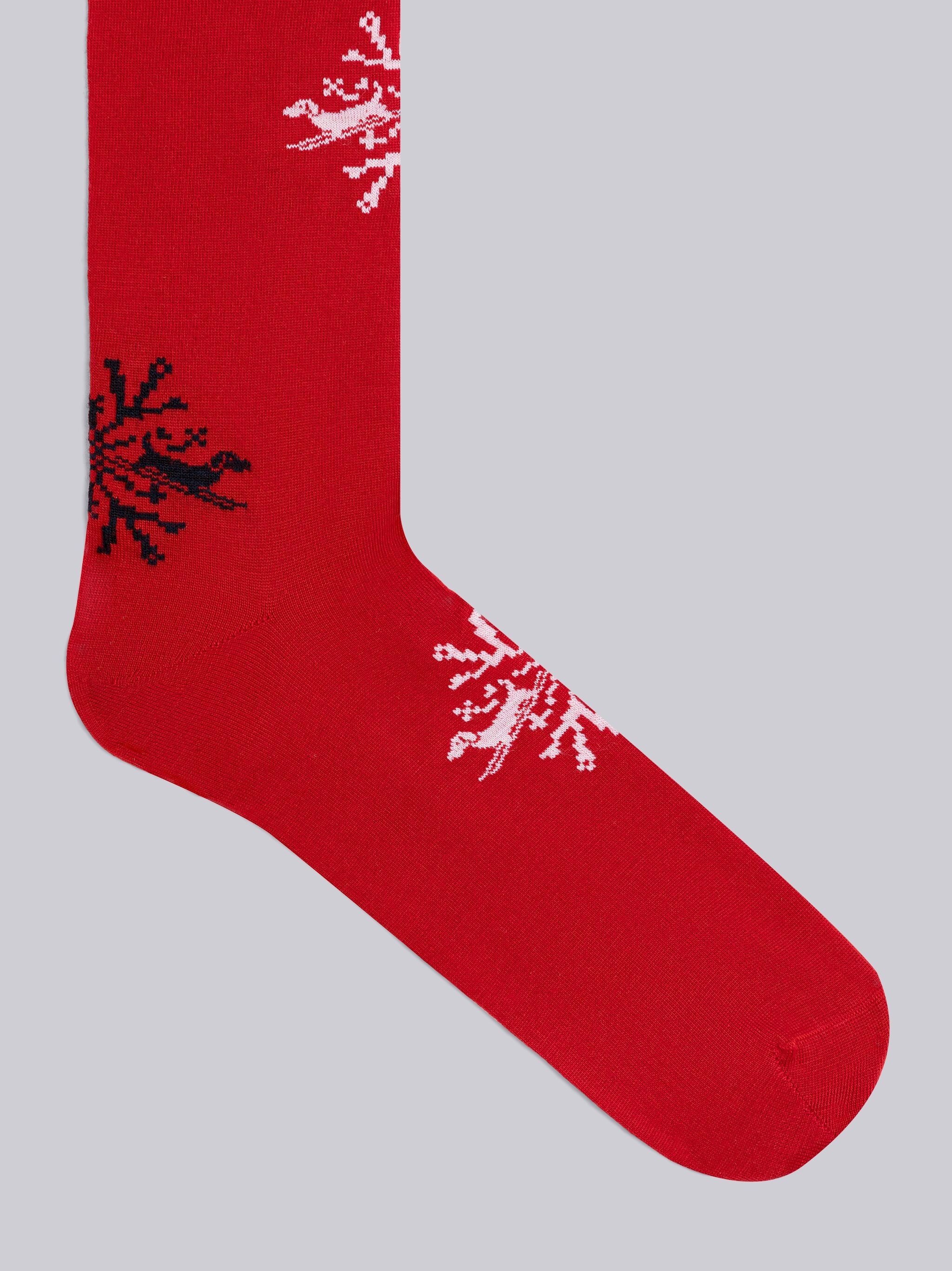 MERINO SNOWFLAKE INTARSIA MID CALF SOCKS - 2