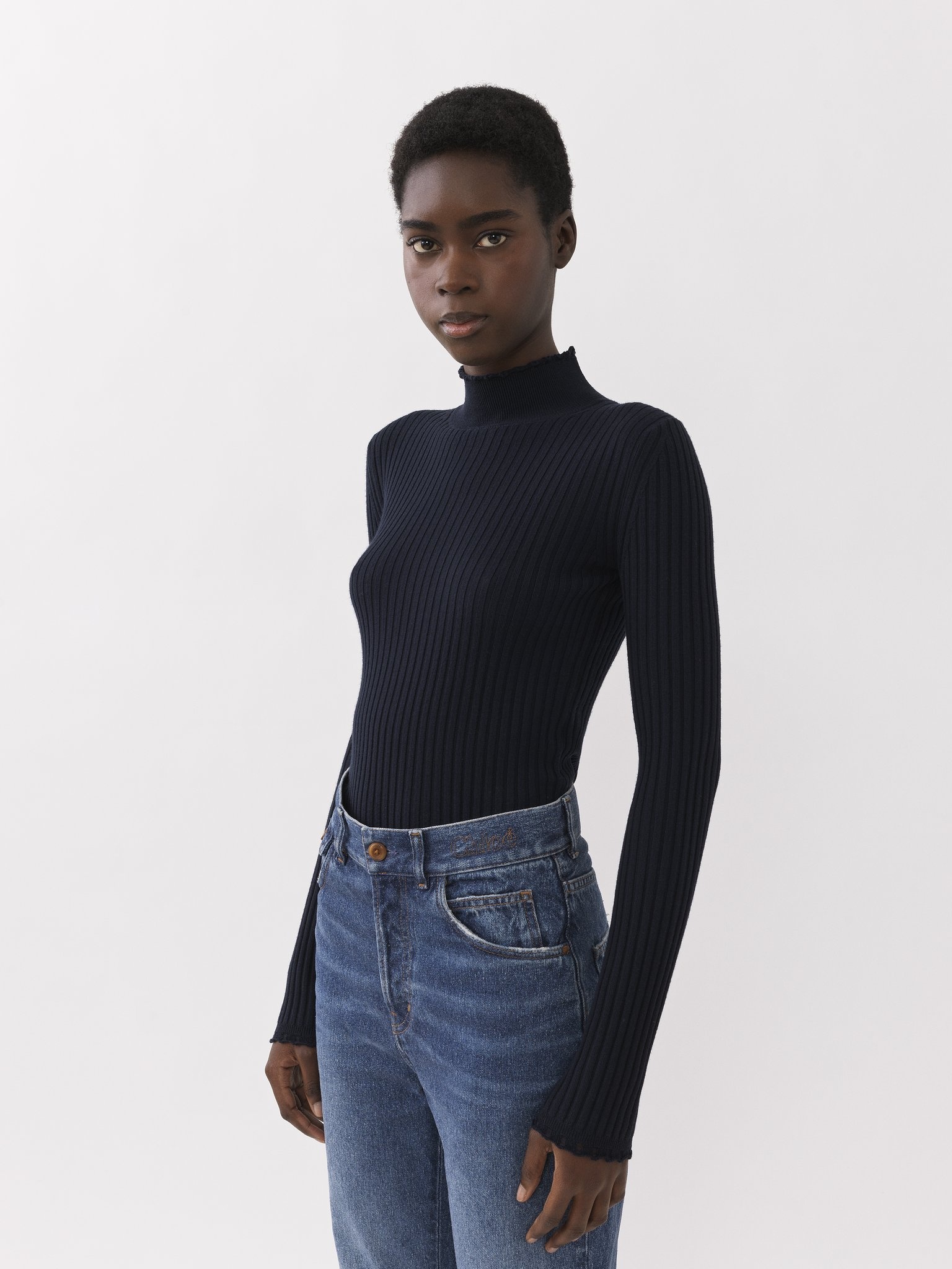 FITTED HIGH-NECK SWEATER - 2