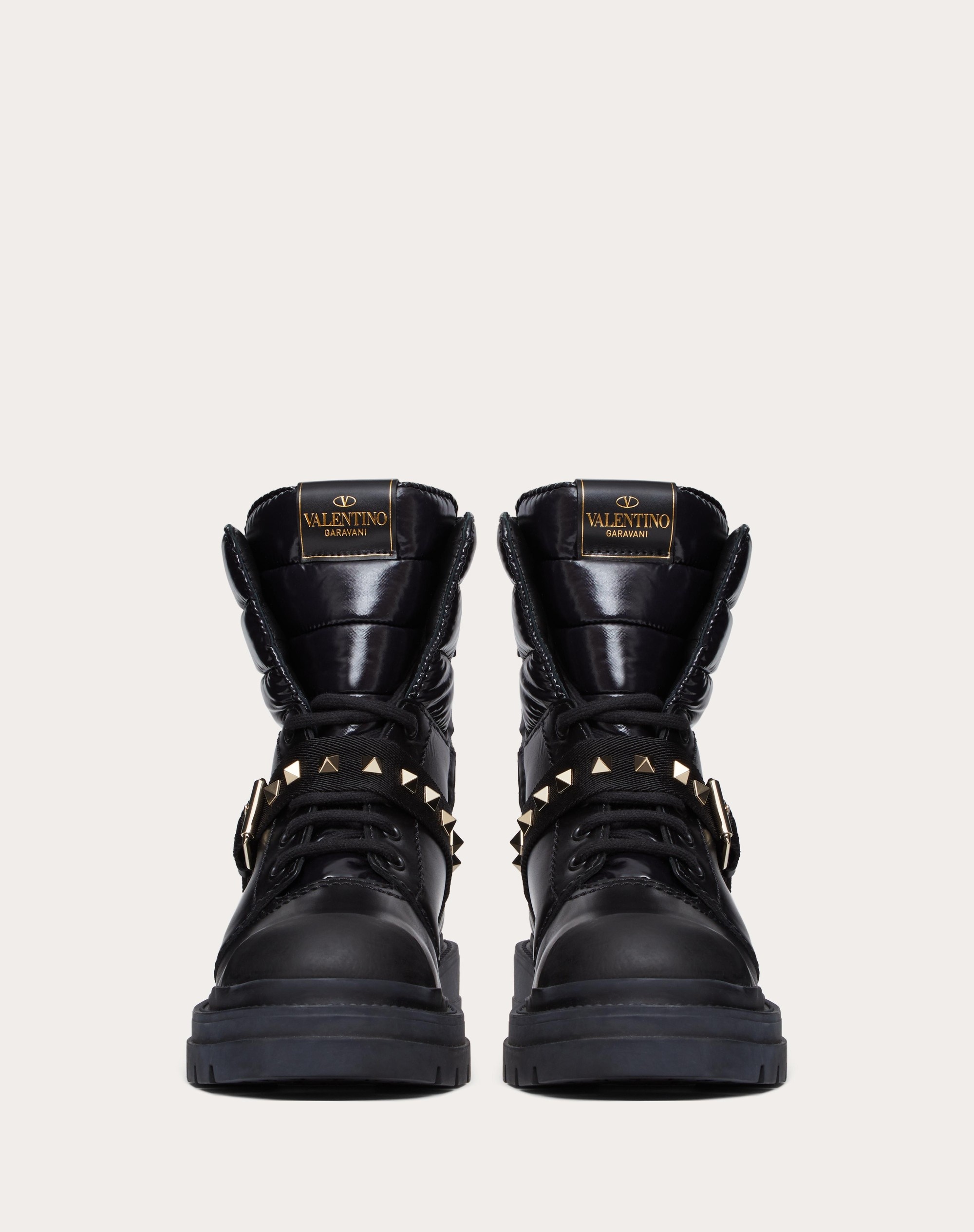 WATERPROOF CALFSKIN AND TECHNICAL NYLON ROCKSTUD COMBAT BOOT 20MM - 4