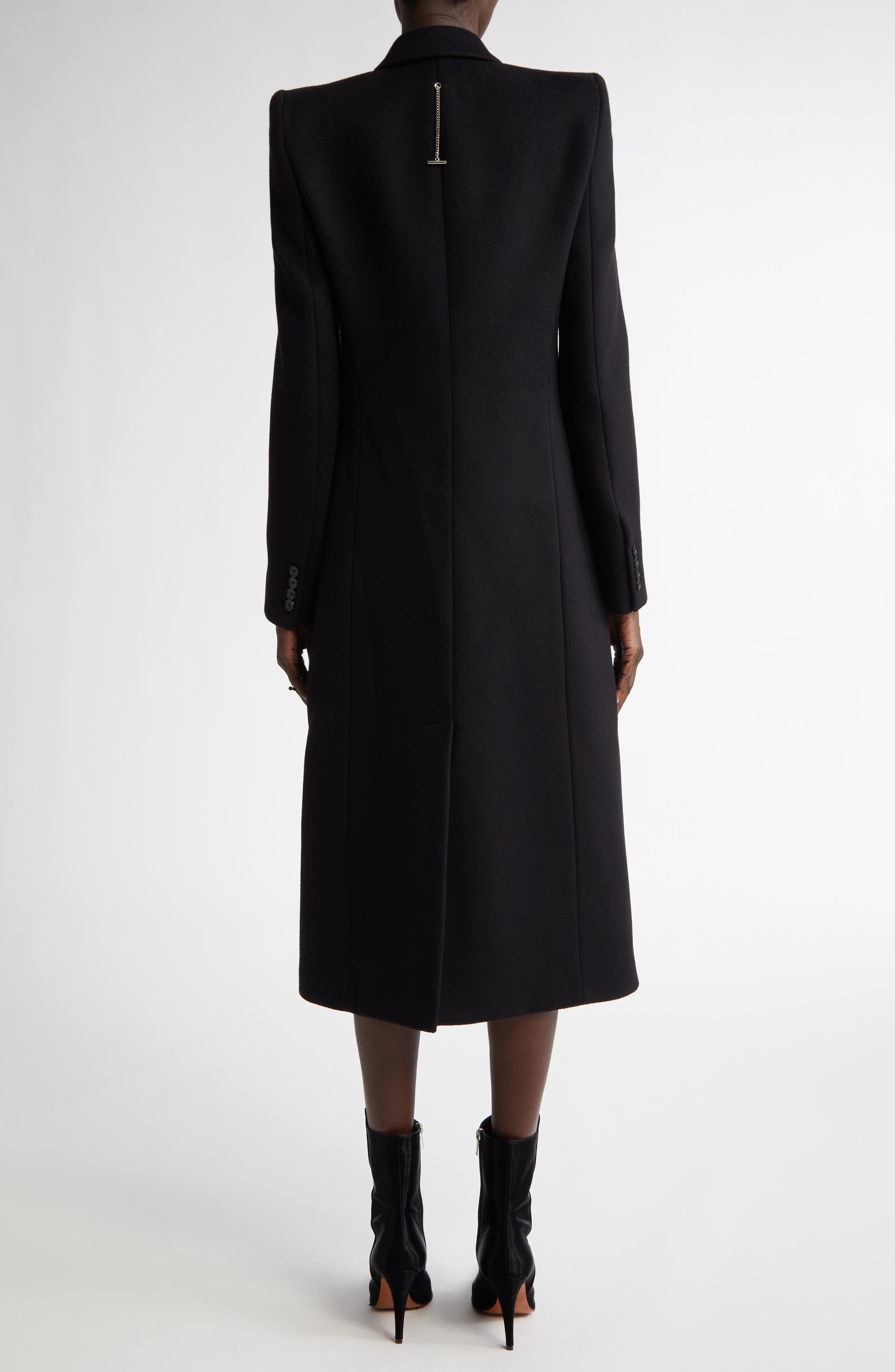 Alexander McQueen Stacked Shoulder Wool & Cashmere Long Coat in Black at Nordstrom - 2