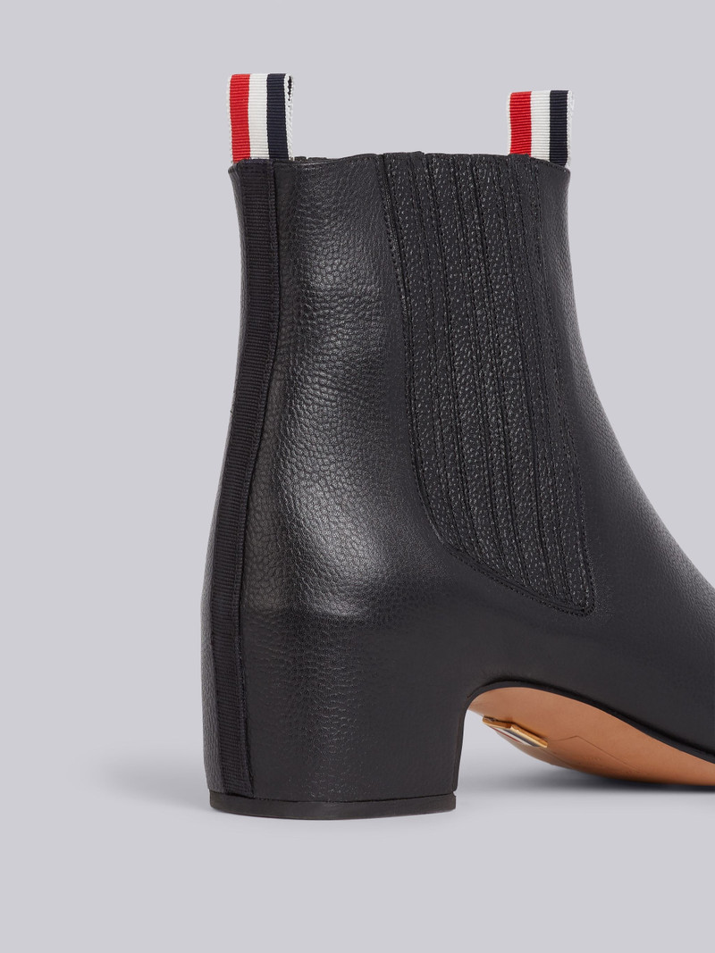 Black Pebbled Calfskin Block Heel Chelsea Boot 3