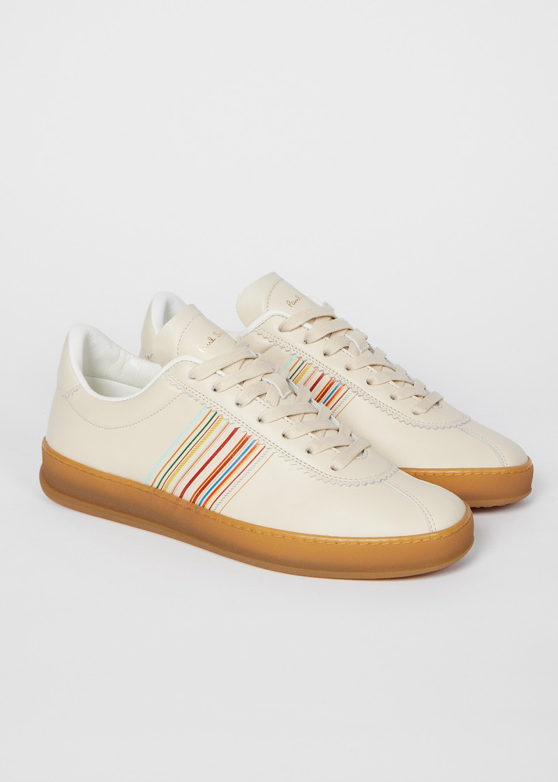 Paul Smith Women's Ecru 'Monza' Retro Trainers outlook