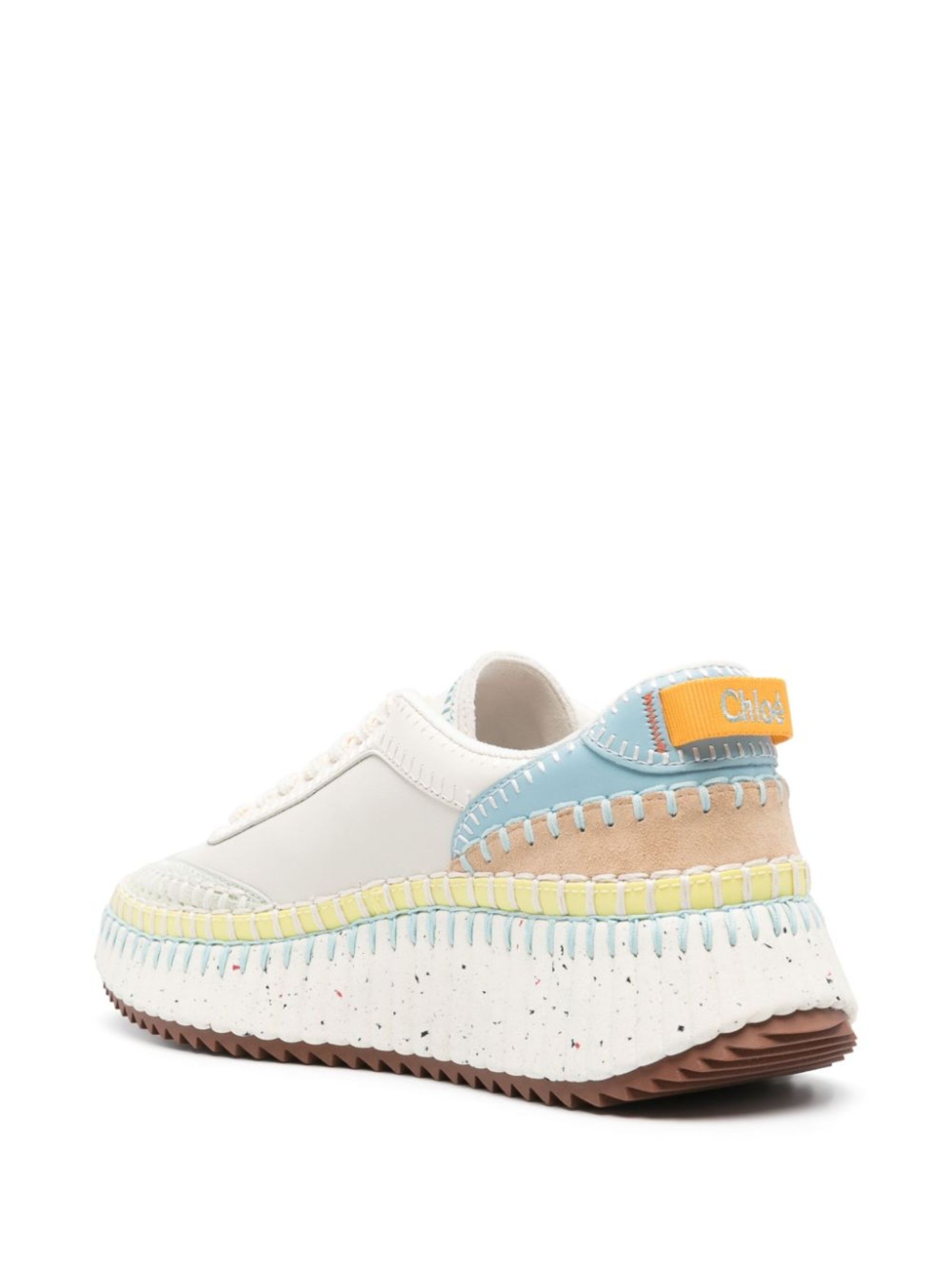 White Nama Whipstitch Sneakers - 3