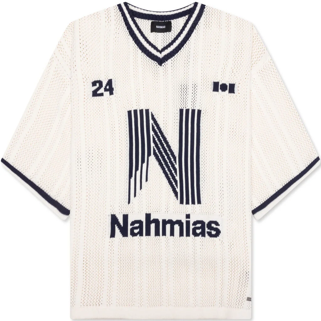 KNITTED TECH 'N' FOOTBALL SHIRT - IVORY - 1