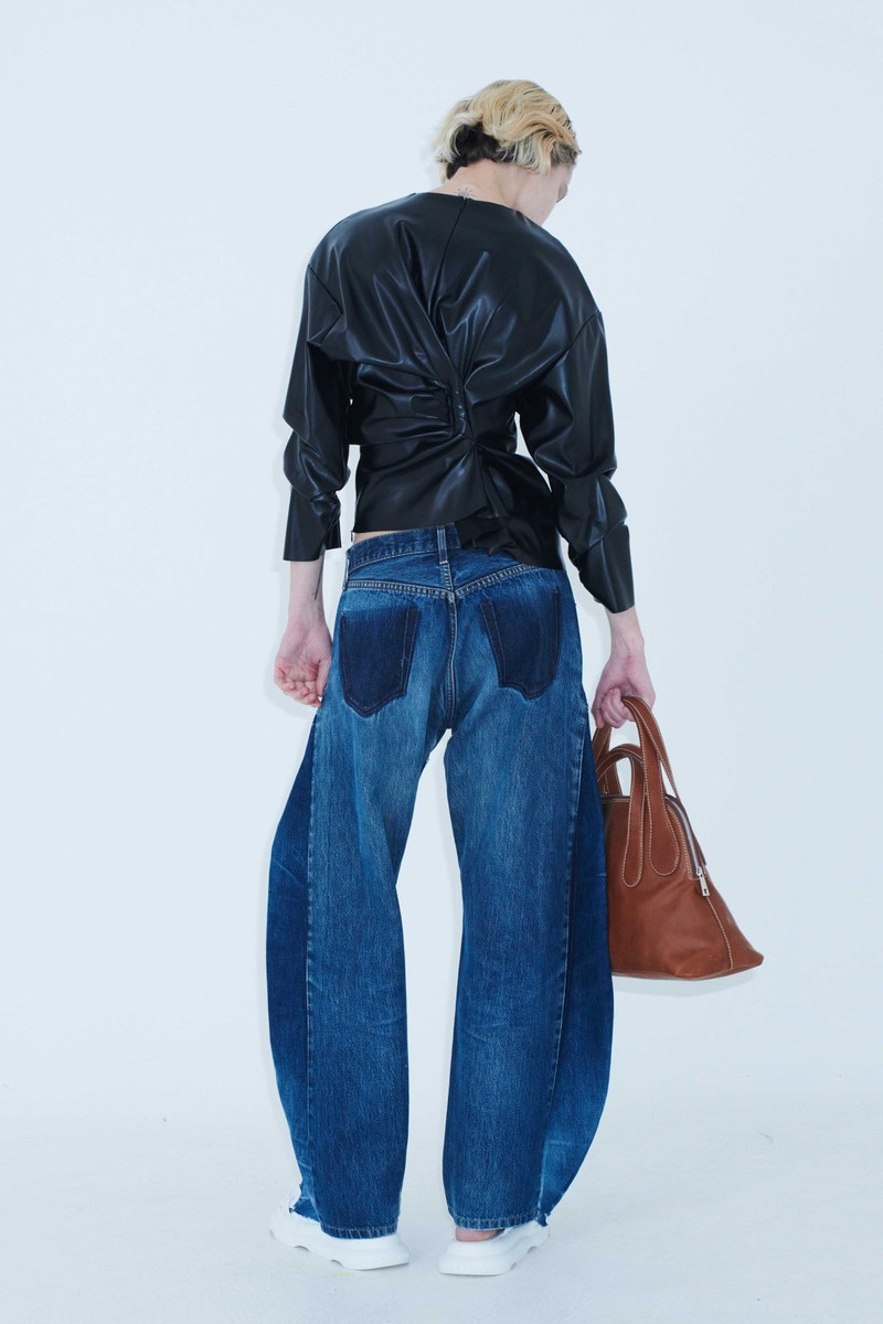 UPCYCLED JEANS WITH CURVED SIDE INSERTS BLUE DENIM 8