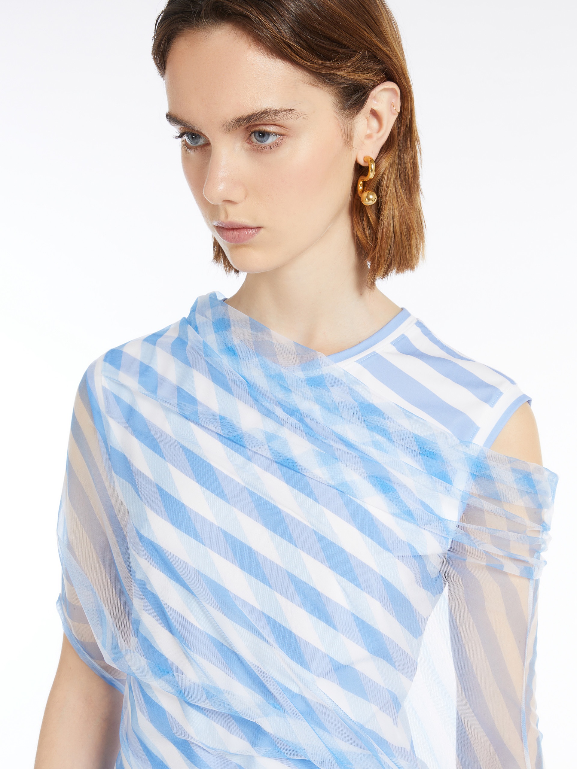 ORESTE Double-layer op-art dress - 5