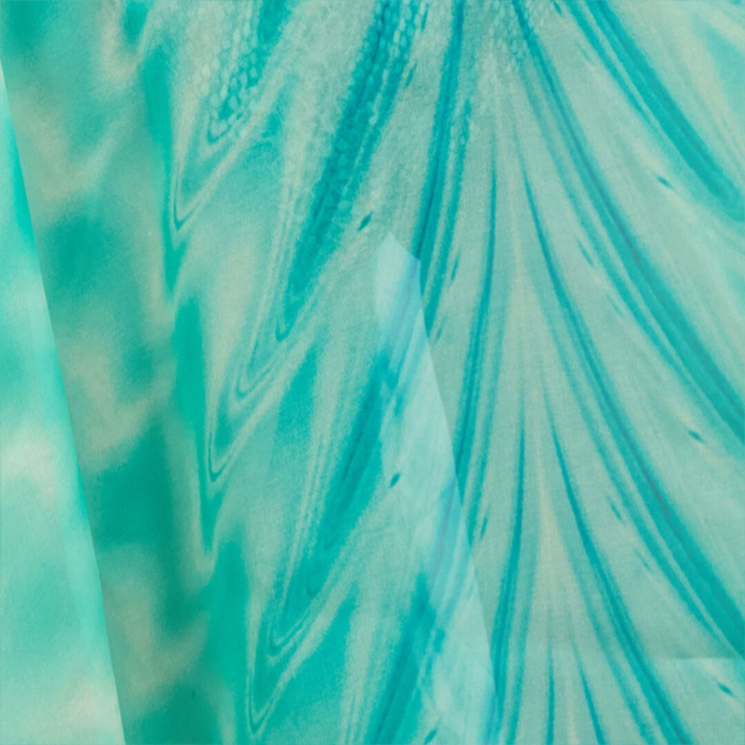 Long Caftan With Optical Glass Print - 5