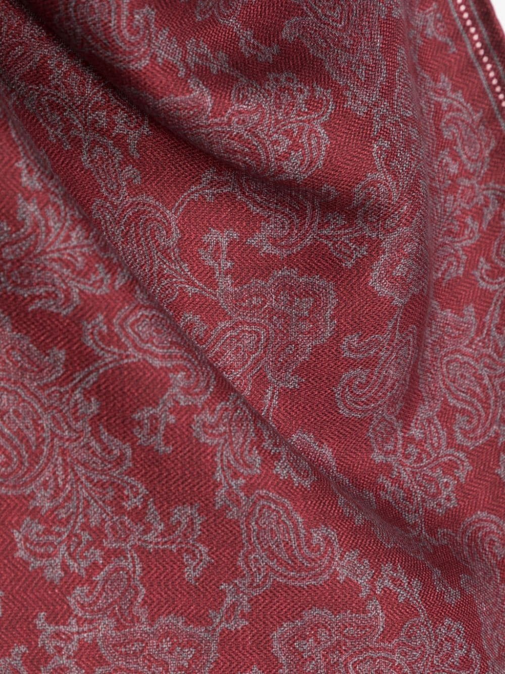 paisley-design silk scarf - 2