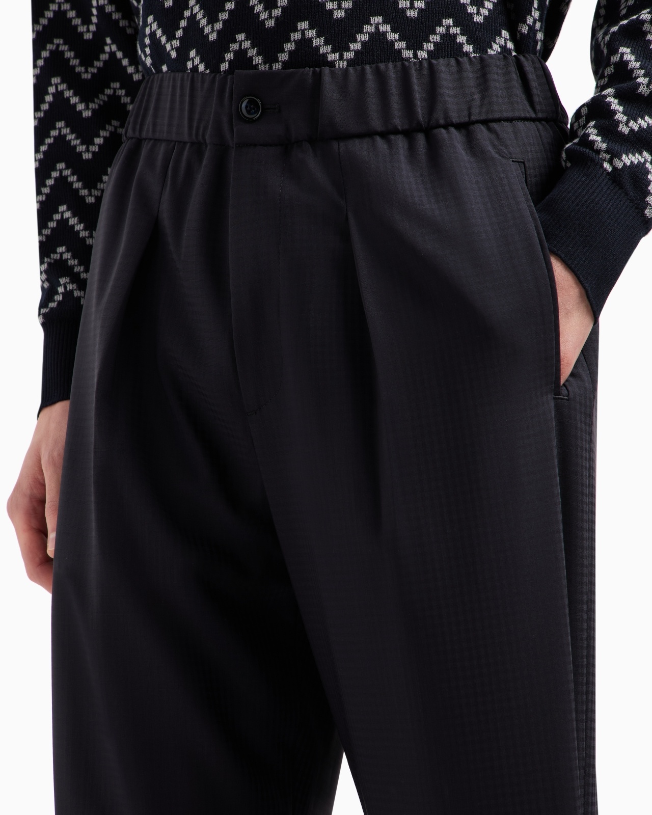 SINGLE-DART, WOOL-CANVAS TROUSERS - 5