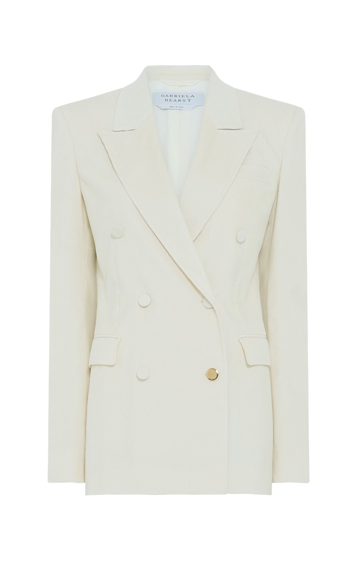 Gavin Blazer in Ivory Sea Island Cotton Corduroy - 1