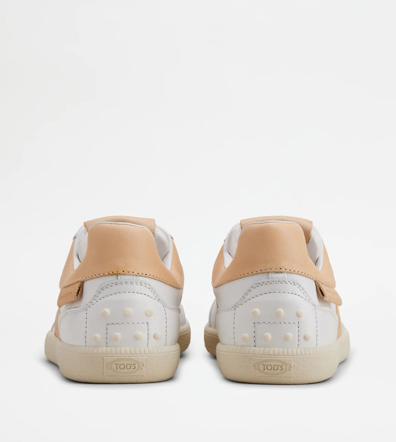 Tod's TOD'S TABS SNEAKERS IN LEATHER - BEIGE, WHITE outlook