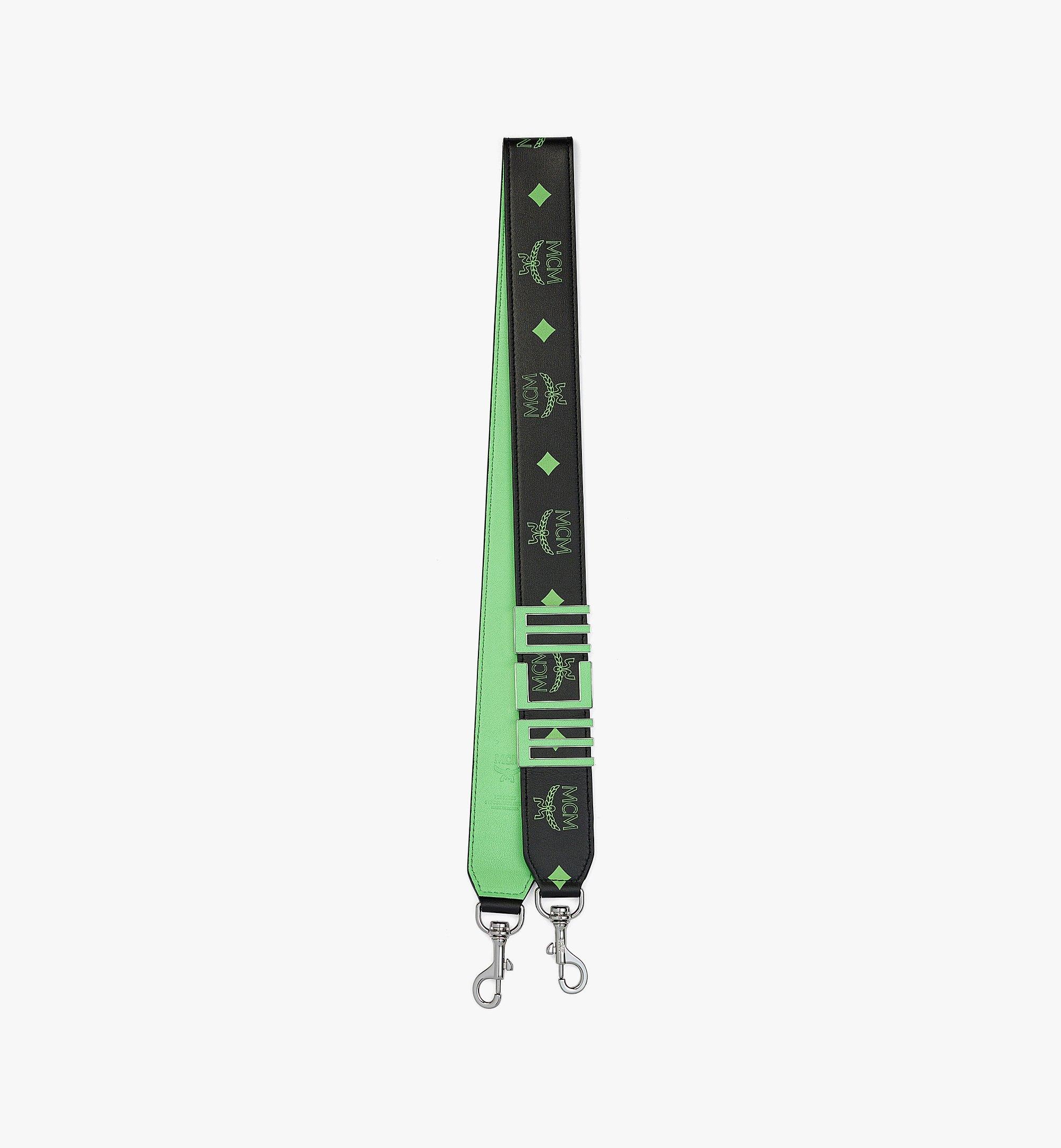 Tech MCM Shoulder Strap in Embossed Leather - 1
