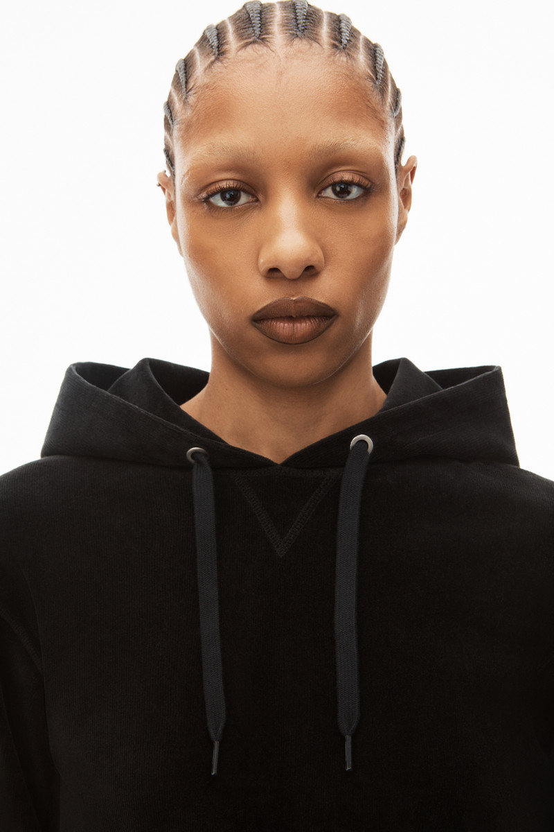 Alexander Wang LONG-SLEEVE HOODIE IN STRETCH CORDUROY outlook