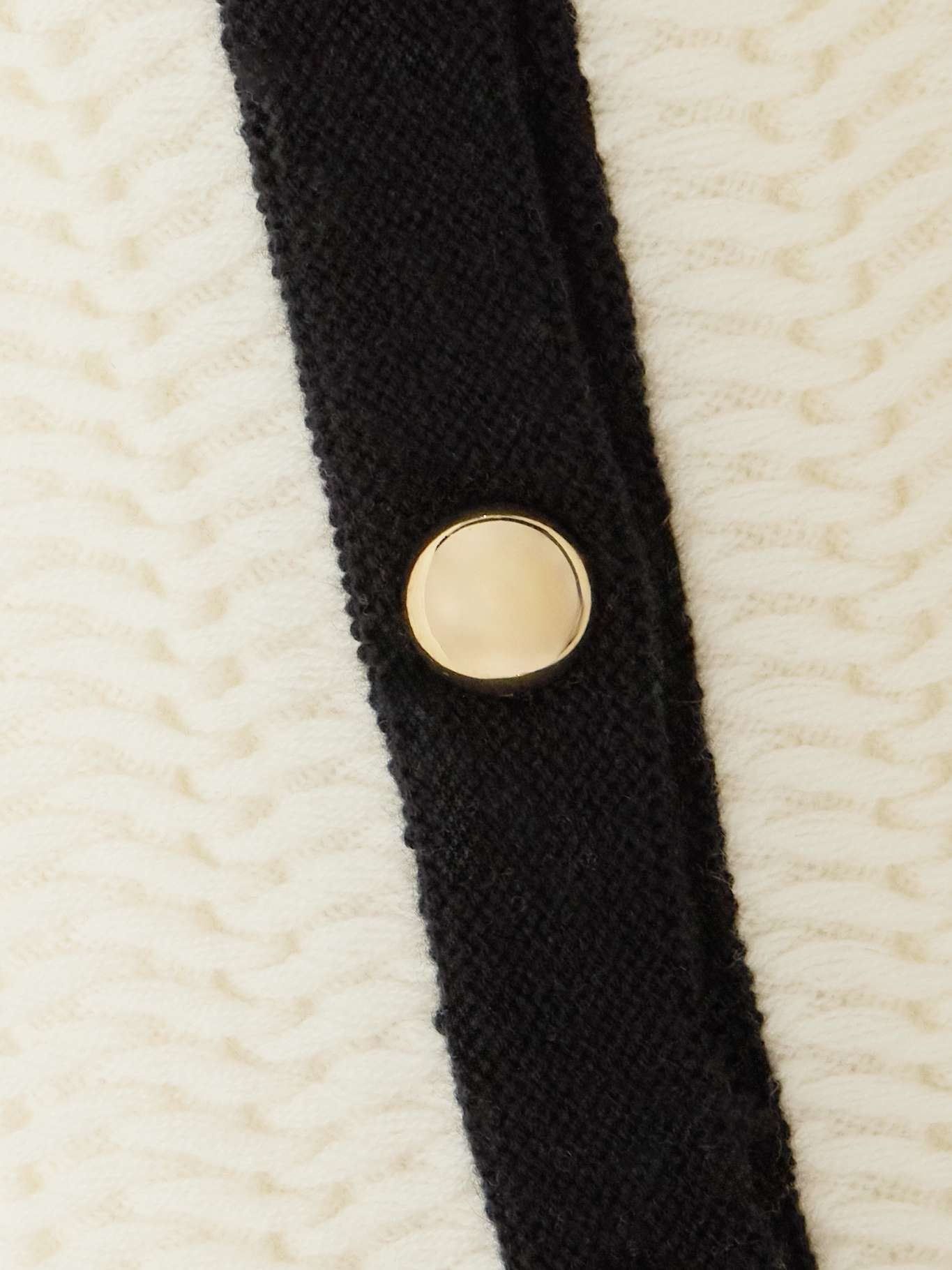 Klaire two-tone wool and cashmere-blend cardigan Ivory - 4