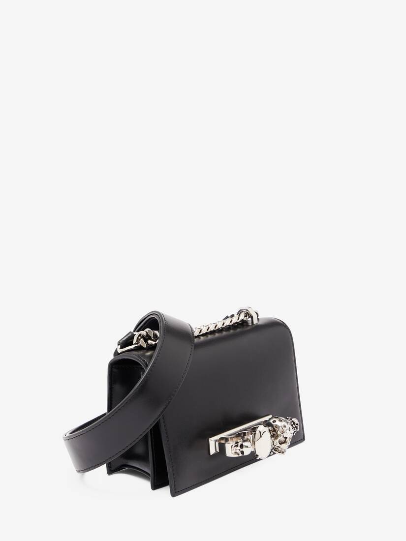 Women's The Biker Mini Jewelled Satchel in Black - 3