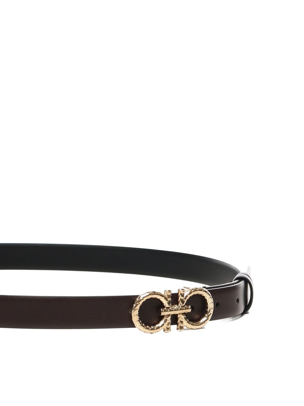 Gancini-buckle leather belt - 5