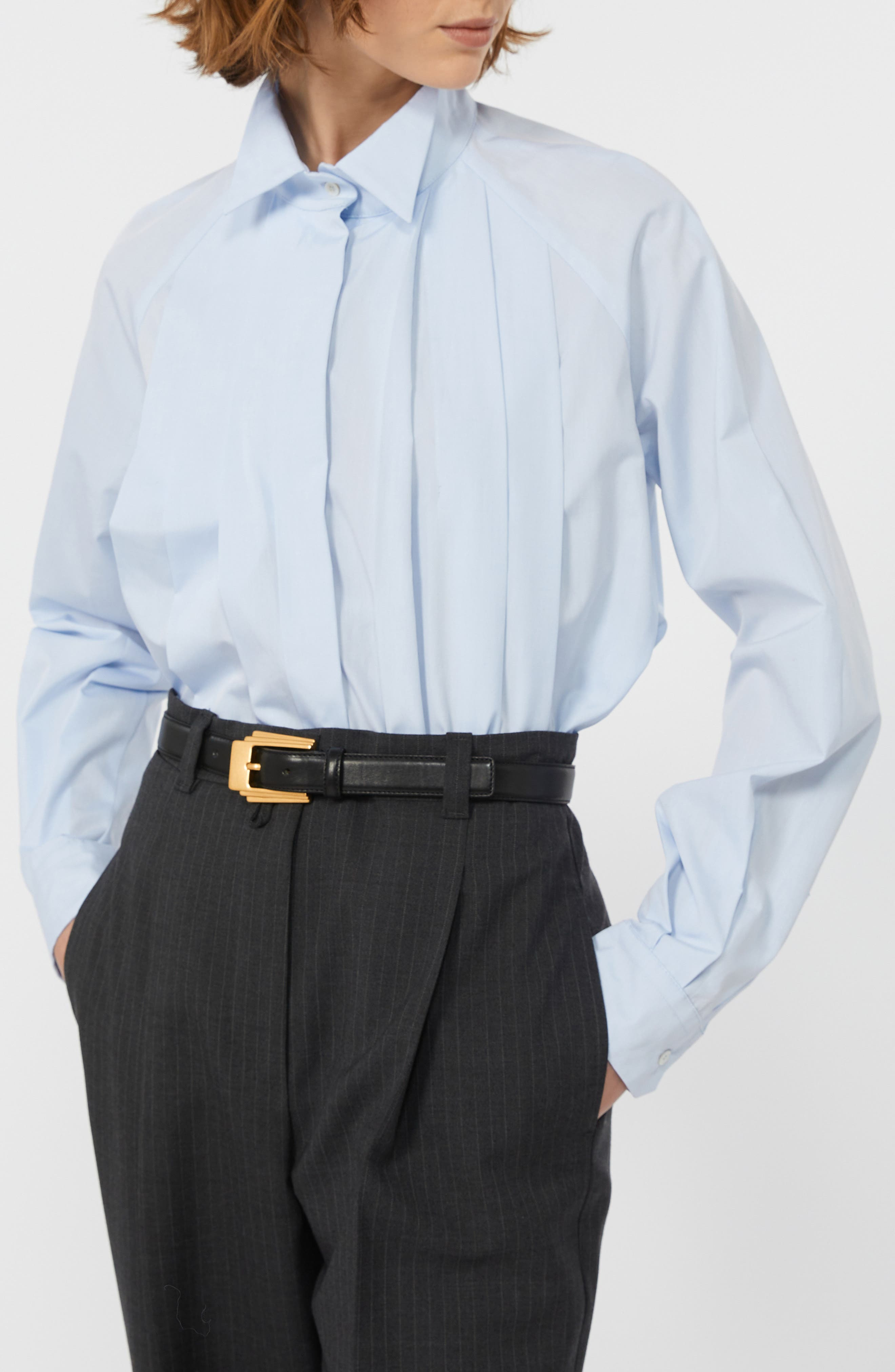 Weekend Max Mara Acanto Tuxedo Shirt in Light Blue at Nordstrom - 1