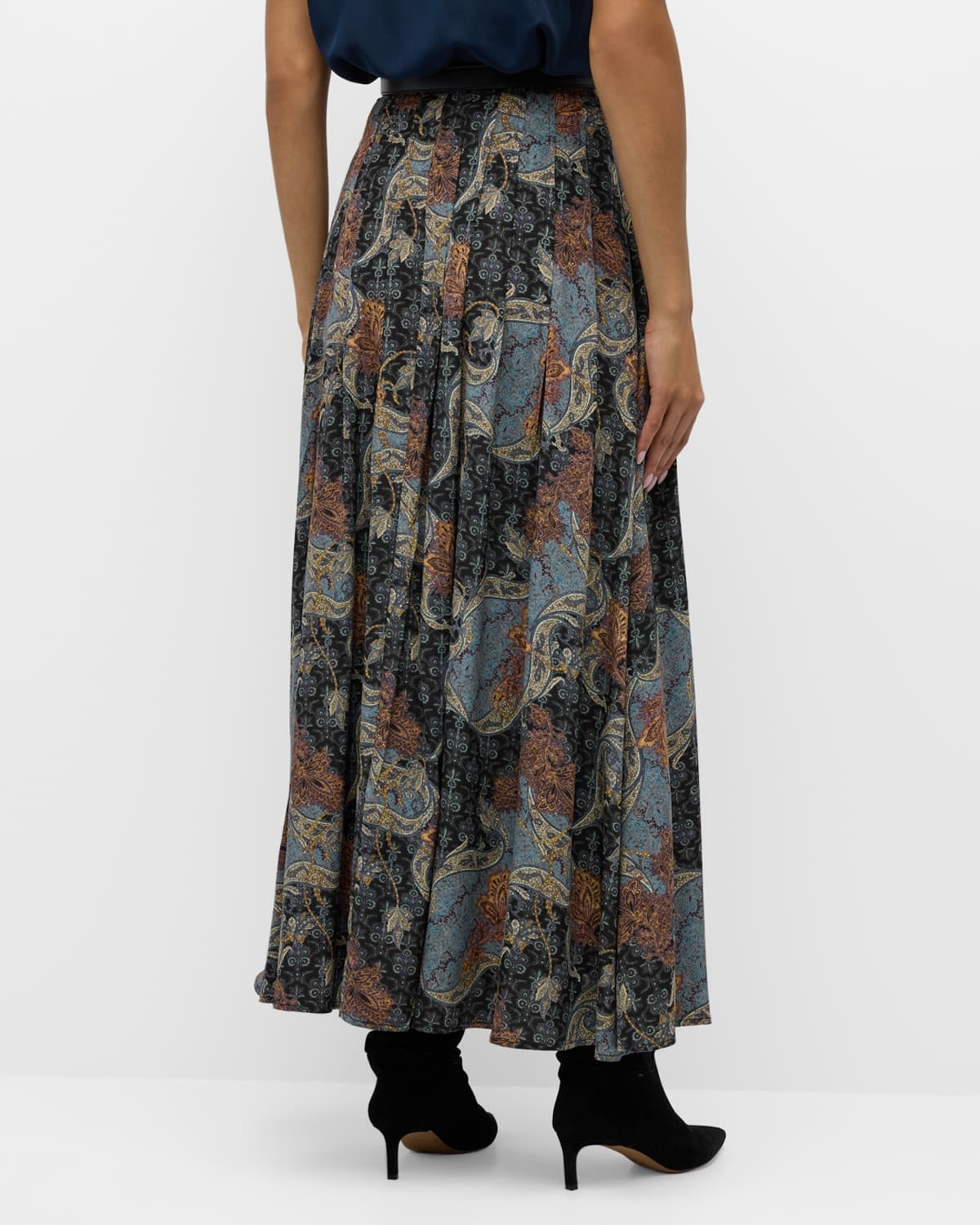 Vanna Gathered Silk Maxi Skirt - 6