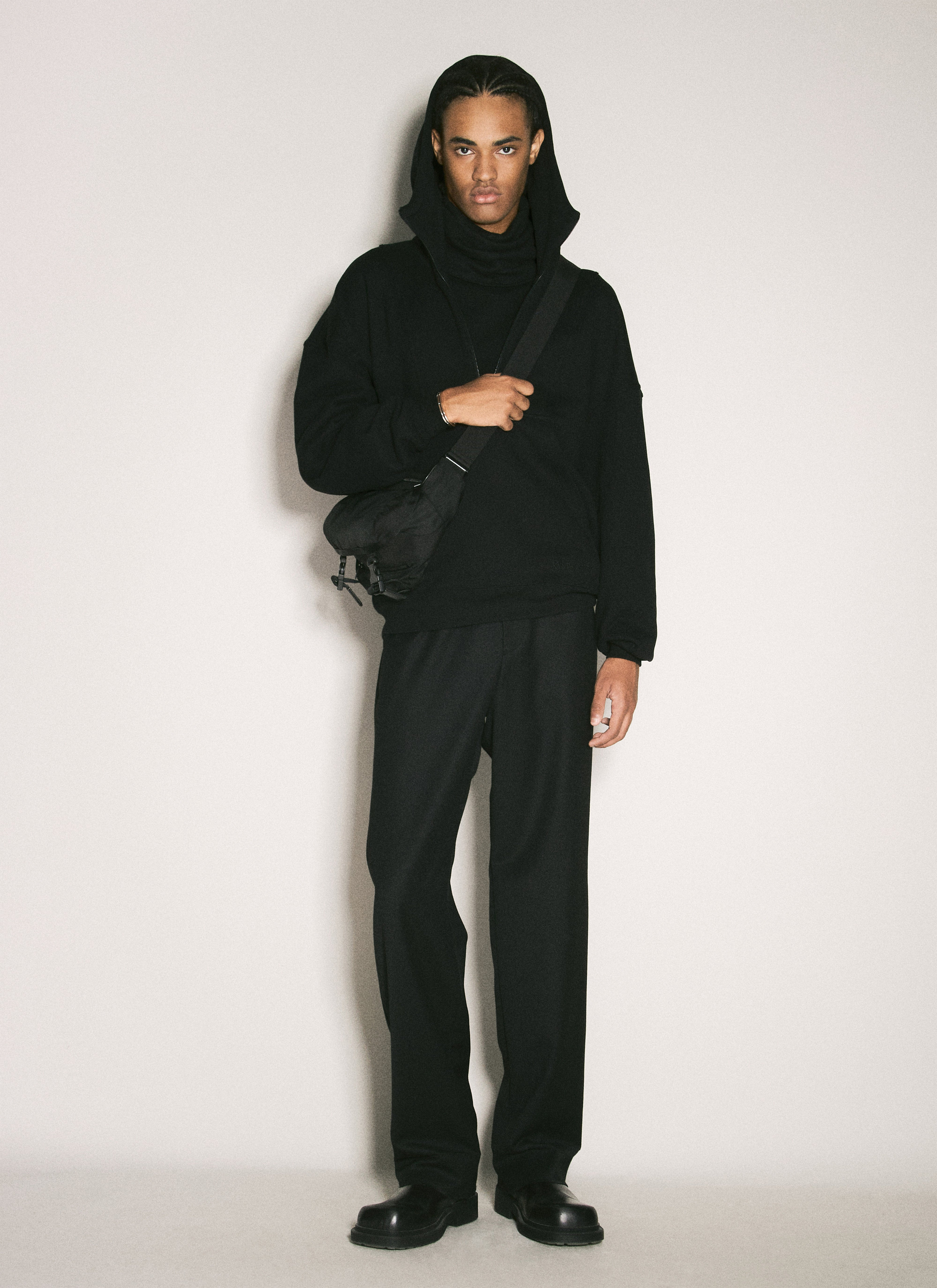 Saint Laurent Men Half-Zip Hooded Sweatshirt - 4