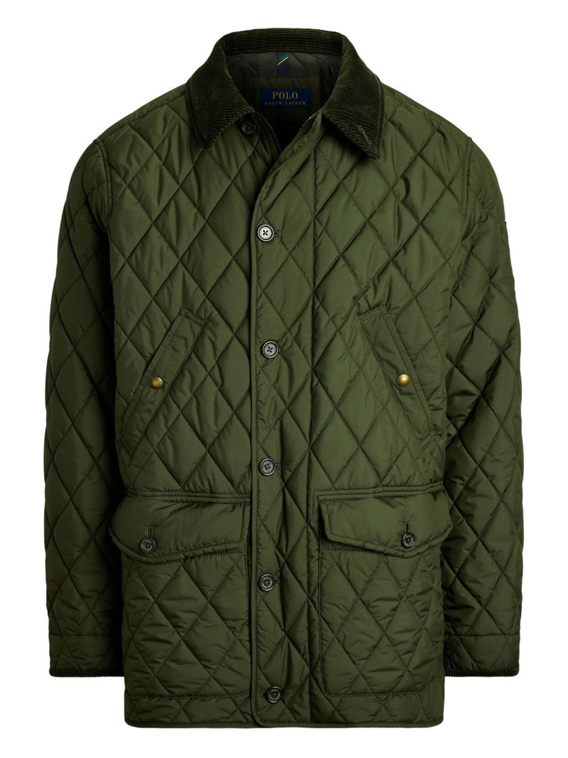 corduroy-collar quilted coat 1