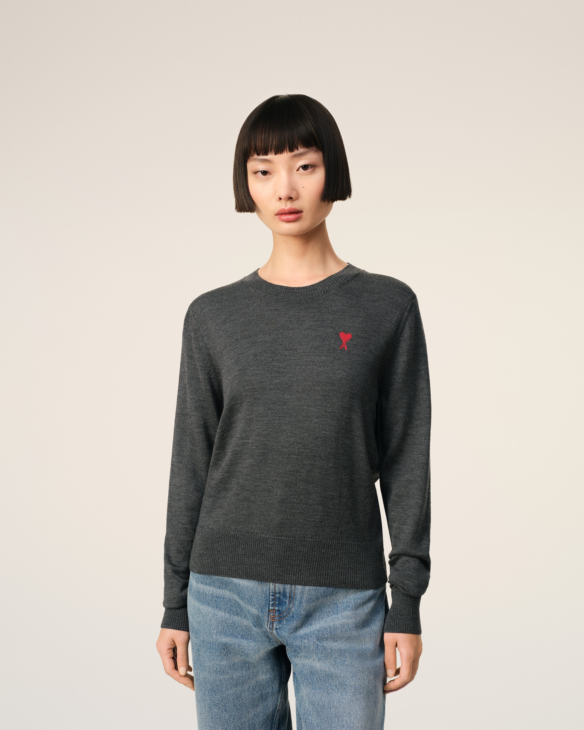 RED AMI DE COEUR CREW NECK SWEATER - 3