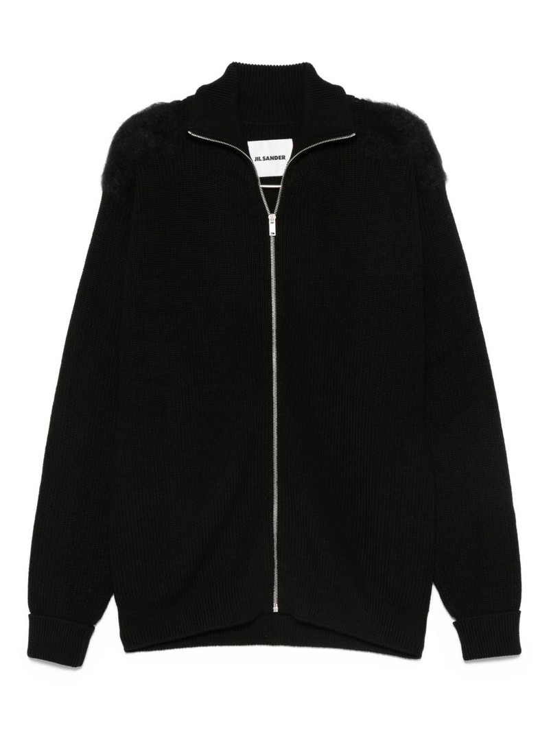 high-neck zip-up cardigan 1