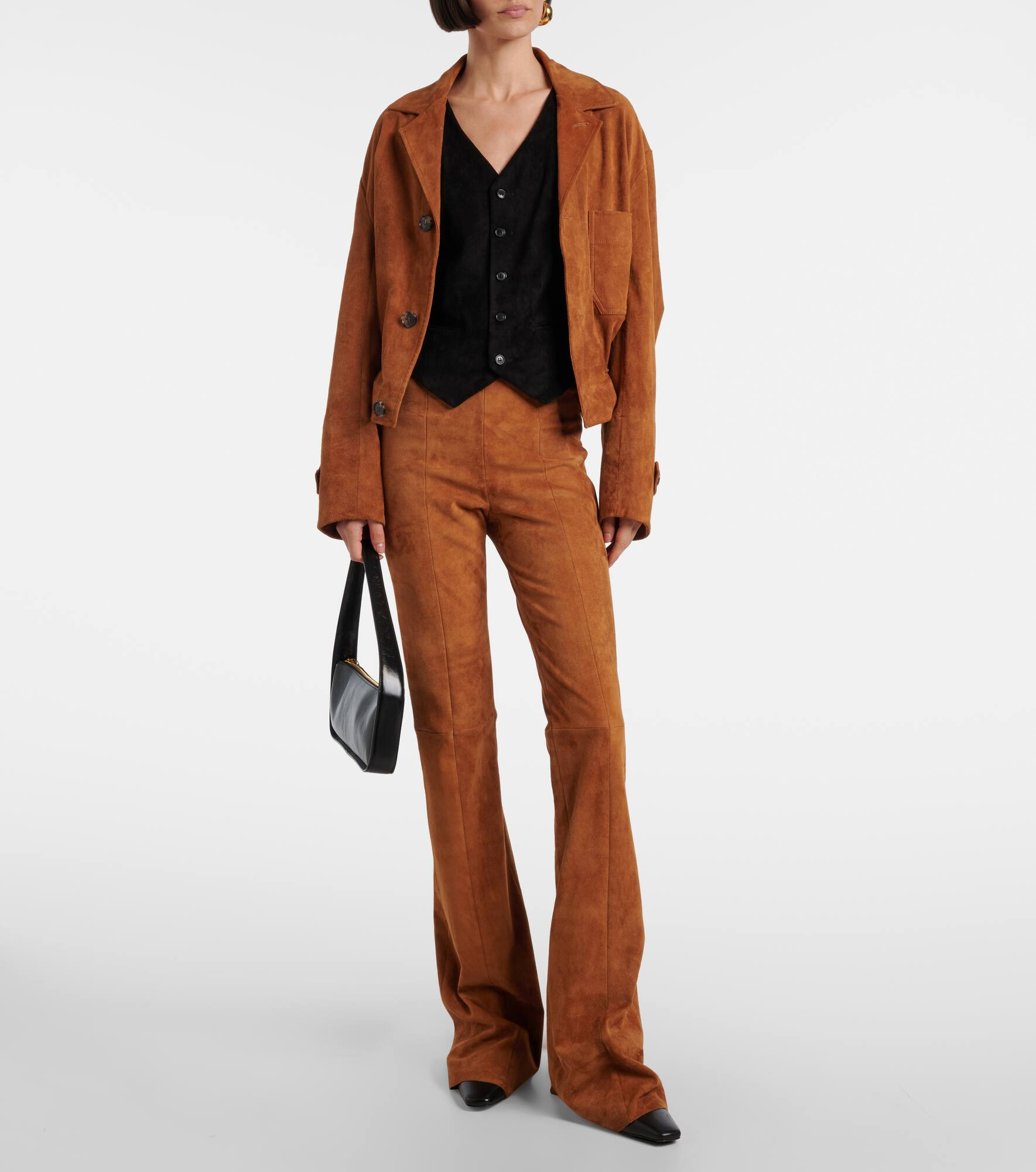 Gégé high-rise suede flared pants - 2