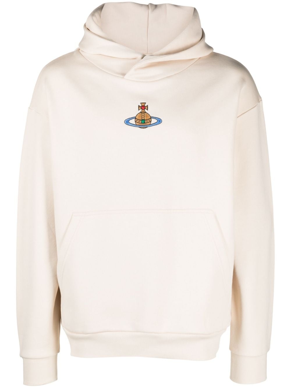 Orb-embroidered cotton hoodie - 1