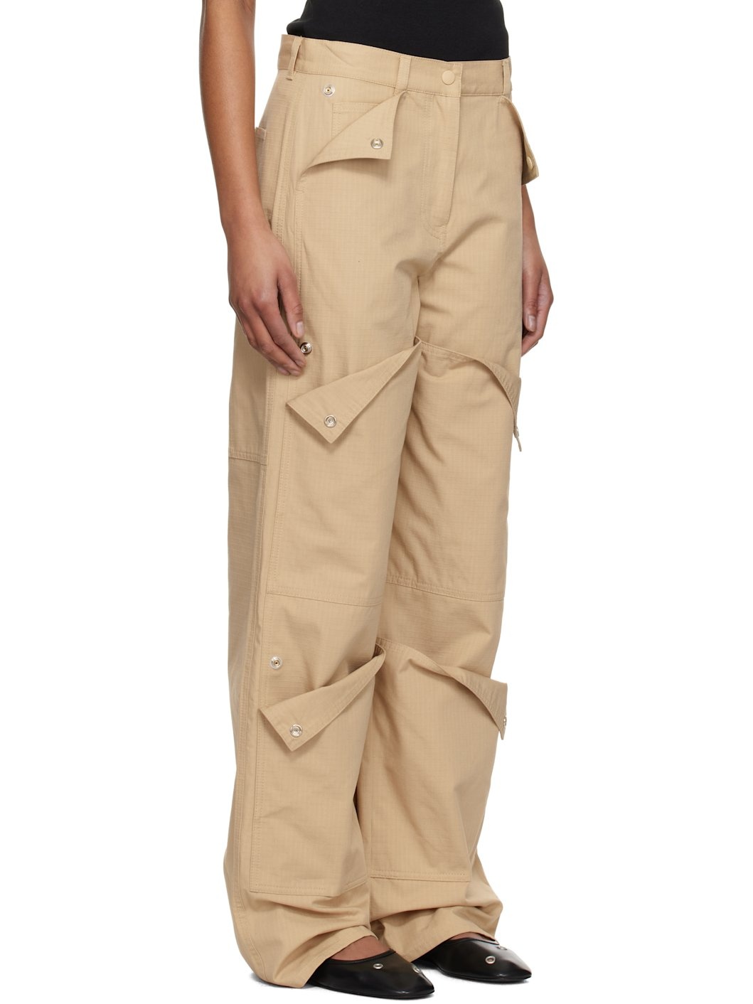 Beige  Paris Cotton Ripstop Cargo Pants - 2