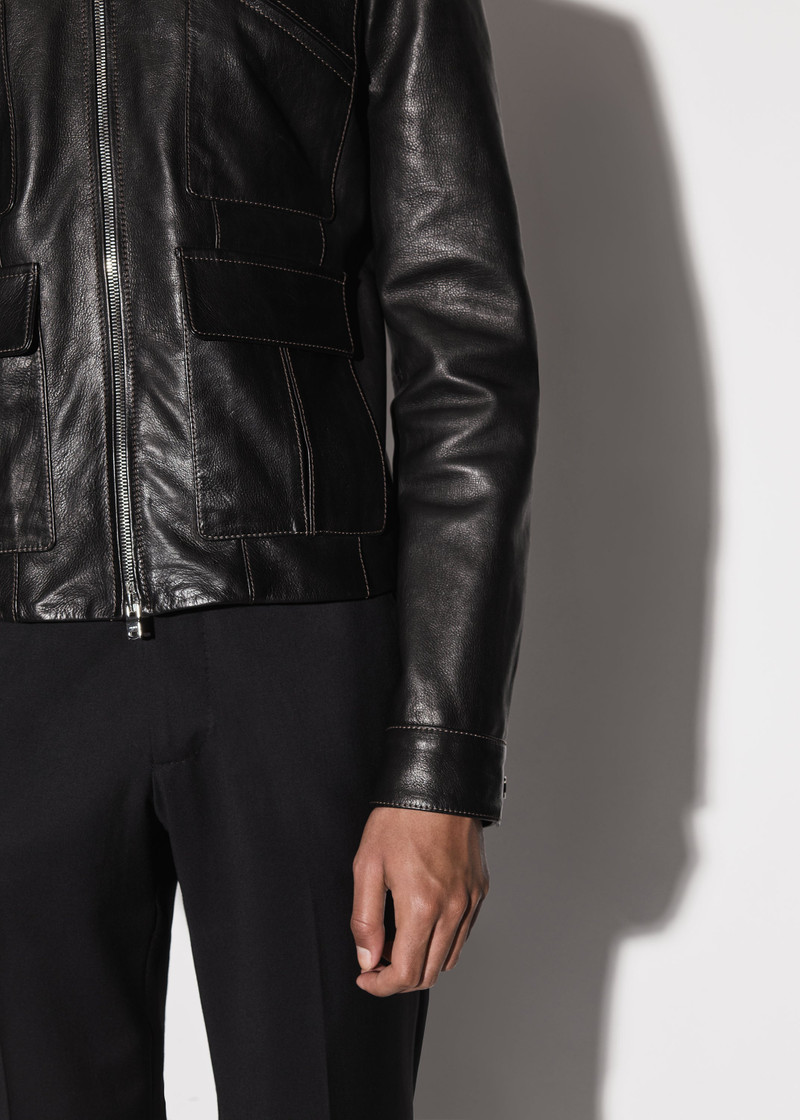 RETRO LEATHER ZIP UP JACKET 6