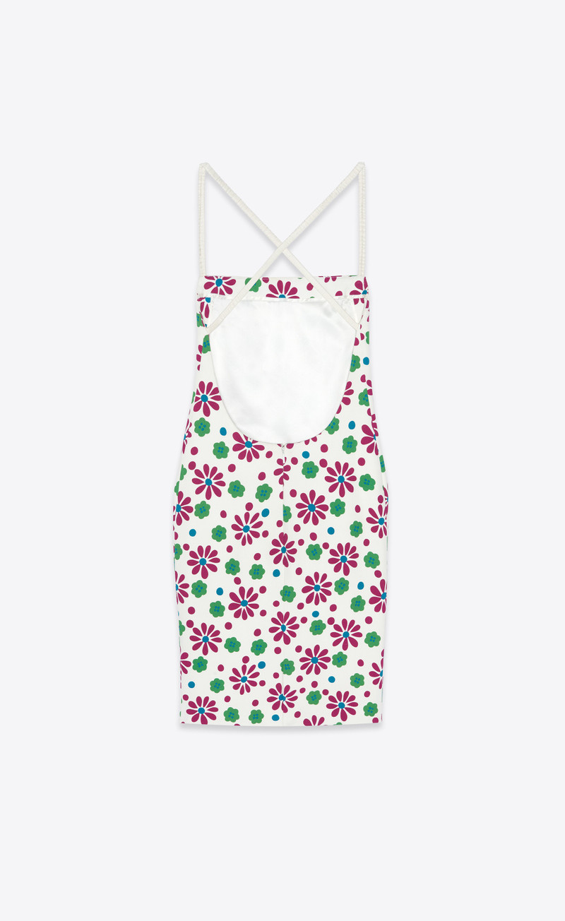 SAINT LAURENT backless midi dress in sablé saint laurent outlook